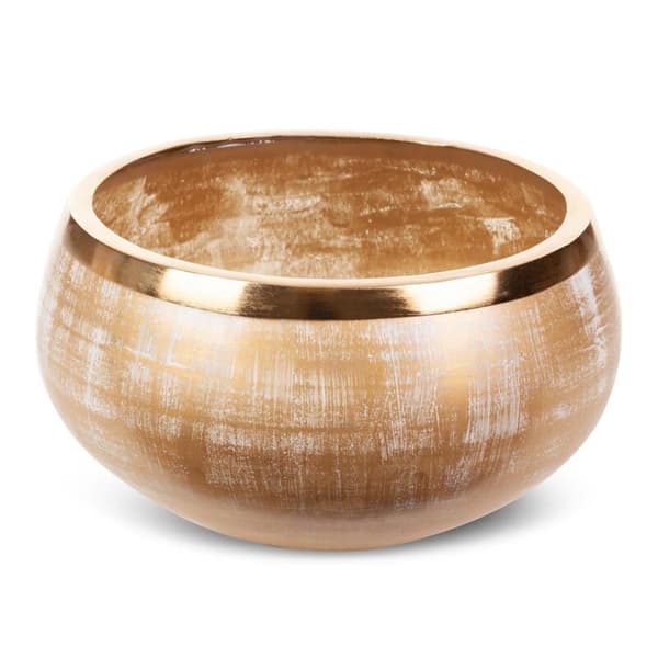 DEKORATIV GLASSKÅL FENA (02) FI 23 X 14 CM GULD