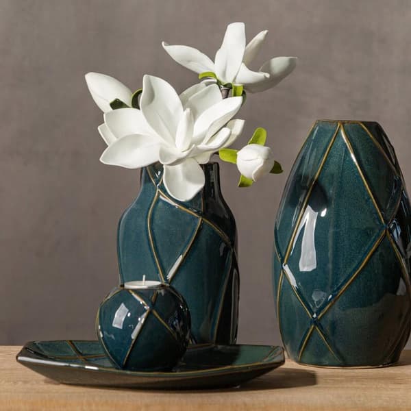 DEKORATIV VASE TEO (03) FI 17 X 27 CM TURKIS