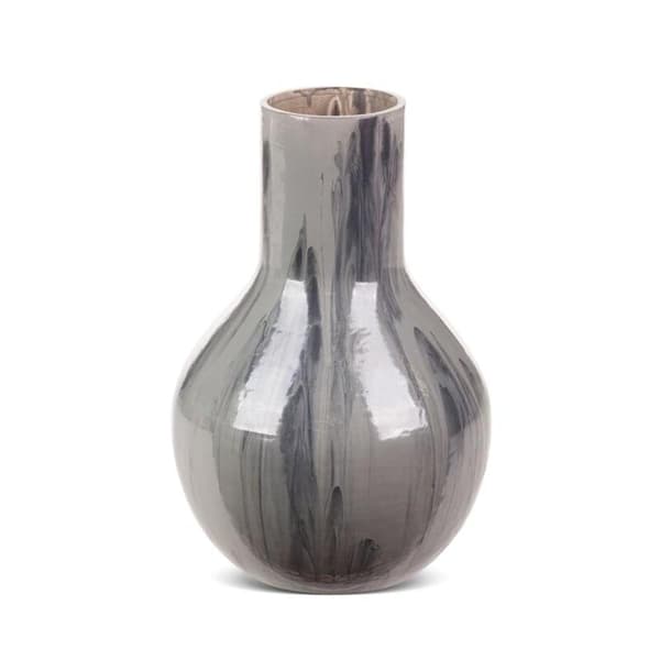 DEKORATIV GLASVAS CALEN (01) FI 18 X 28 CM GRÅ