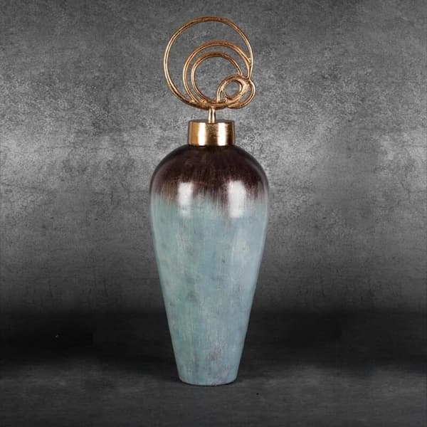 DEKORATIV GLAS FIGUR ABRIL (02) FI 25 X 75 CM TURKIS