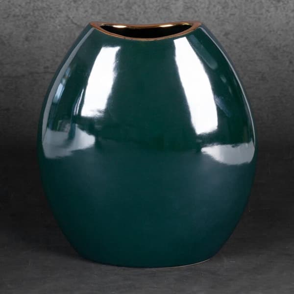 DEKORATIV VASE AMORA2 (1) 22 X 12 X 25 CM GRØN