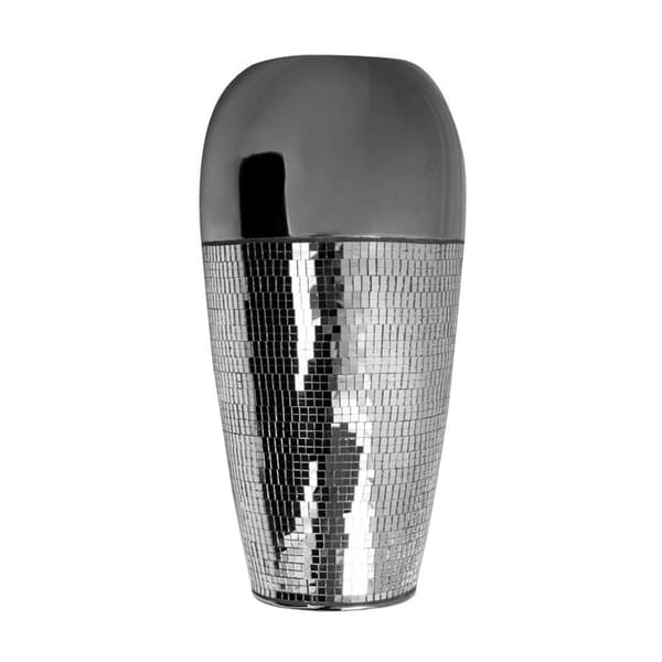 DEKORATIV VAS MIRONA (03) FI 18 X 35 CM SILVER