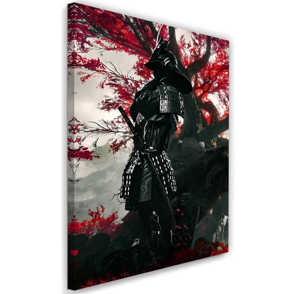 Billede, Samurai i rustning i skoven - SyanArt - 60x90