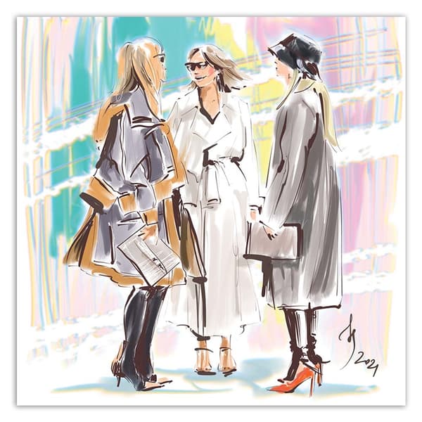 Billede på lærred, Women Walk Paris Friendship - Irina Sadykova - 40x40