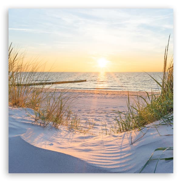 Bild på duk, Solnedgång på stranden - 40x40