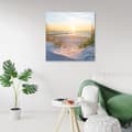 Miniatyrbild 2 av 6: Bild på duk, Solnedgång på stranden - 40x40