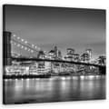 Miniatyrbild 1 av 6: Bild på duk, Brooklyn Bridge på natten Bambu - 30x30