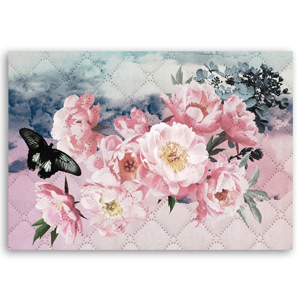 Bild på duk, Rosa pionblommor - 60x40