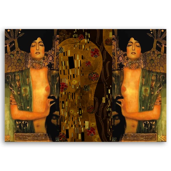 Maalaus kankaalle, Gustav Klimt Judith Holofernesin pään kanssa - 90x60