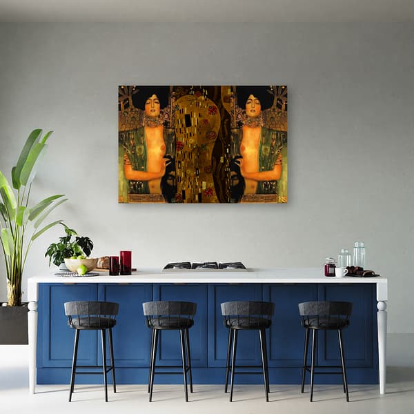 Maalaus kankaalle, Gustav Klimt Judith Holofernesin pään kanssa - 90x60