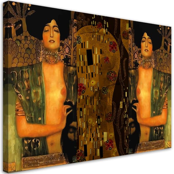 Maalaus kankaalle, Gustav Klimt Judith Holofernesin pään kanssa - 90x60