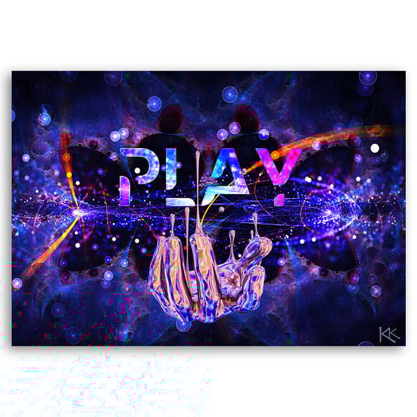Kuva kankaalle, Play Neon kirjoituksella - 60x40