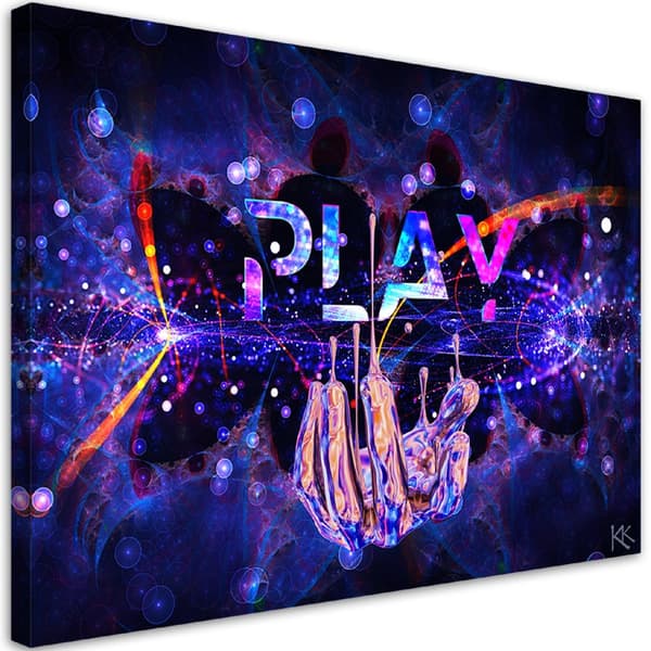 Kuva kankaalle, Play Neon kirjoituksella - 60x40