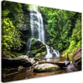 Miniatyrbild 1 av 6: Bild på duk, Vattenfall i den gröna skogen - 60x40