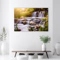 Miniatyrbild 2 av 6: Bild på duk, Vattenfall vid solnedgången natur - 120x80