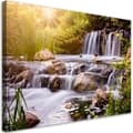 Miniatyrbild 1 av 6: Bild på duk, Vattenfall vid solnedgången natur - 120x80