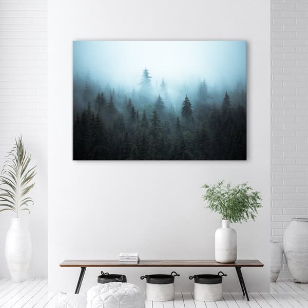 Bild på duk, Skog i dimman - 60x40