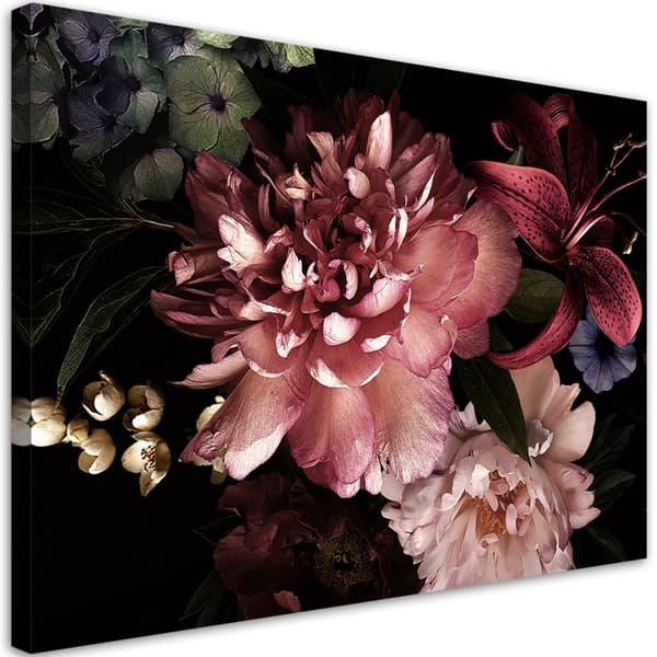 Billede, Pæoner buket af lyserøde blomster - 60x40