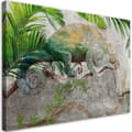 Miniatyrbillede 1 af 6: Billede på lærred, Kamæleon på en junglegren - 90x60