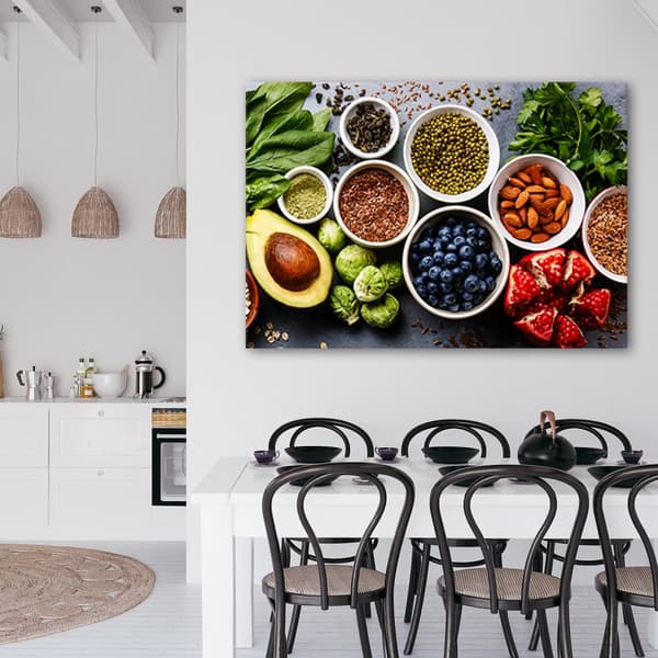 Billede, Friske grøntsager og frugter - 90x60