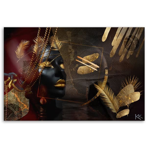 Kuva kankaalle, African Woman Gold Abstraction - 60x40