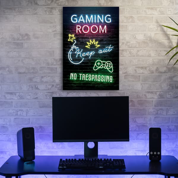 Bild på duk, Inscription Gaming spelarens rum - 70x100