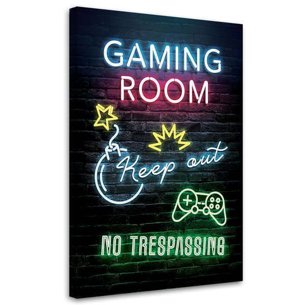 Bild på duk, Inscription Gaming spelarens rum - 70x100