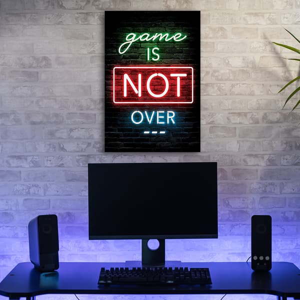Billede på lærred, Inscription for gamere neon gaming - 40x60