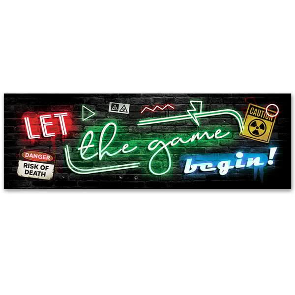 Bild på duk, Inskription för en neonspelare - 120x40