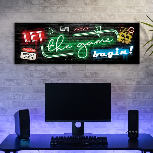 Bild på duk, Inskription för en neonspelare - 120x40