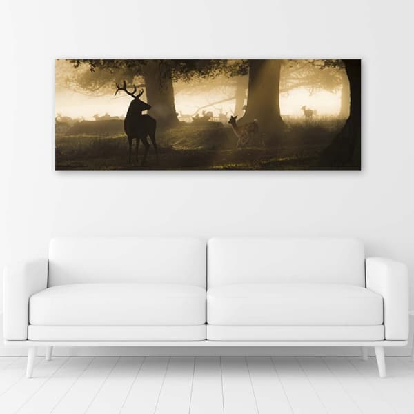 Kuva kankaalle, Hirvi sumussa - 120x40