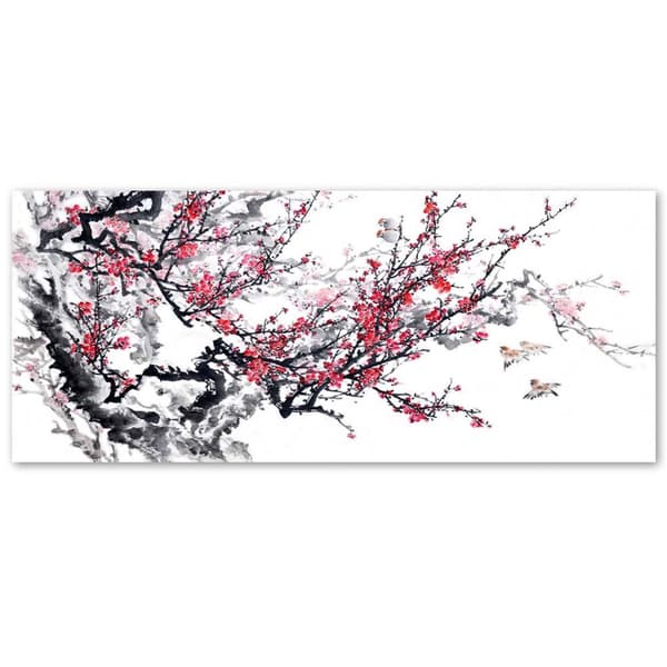 Kuva kankaalle, japanilaisia kirsikankukkia - 120x40