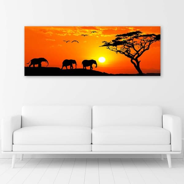 Billede, Panorama af savanne i Afrika - 90x30