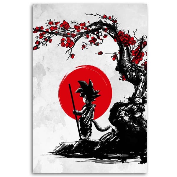 Kuva kankaalle, Goku ja punainen kuu Anime - 70x100