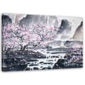 Miniatyrbillede 1 af 6: Billede på lærred, japansk akvarellandskab - 60x40