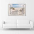 Miniatyrbild 2 av 6: Bild på duk, Utsikt från fönstret, väg till stranden - 100x70