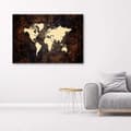 Miniatyrbild 2 av 6: Bild på duk, Brun världskarta - 120x80