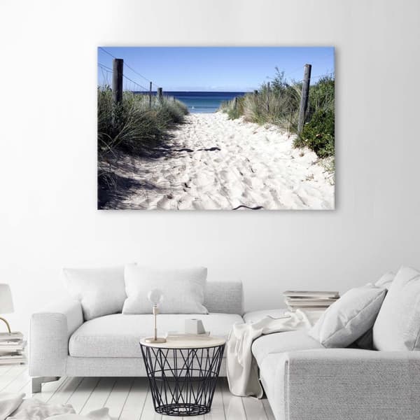 Billede på lærred, Sti gennem klitterne til stranden - 120x80