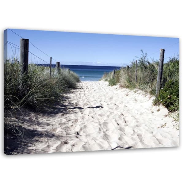 Billede på lærred, Sti gennem klitterne til stranden - 120x80