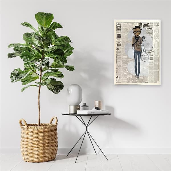 Billede på lærred, Leopard hipster - avisartikel - 40x60