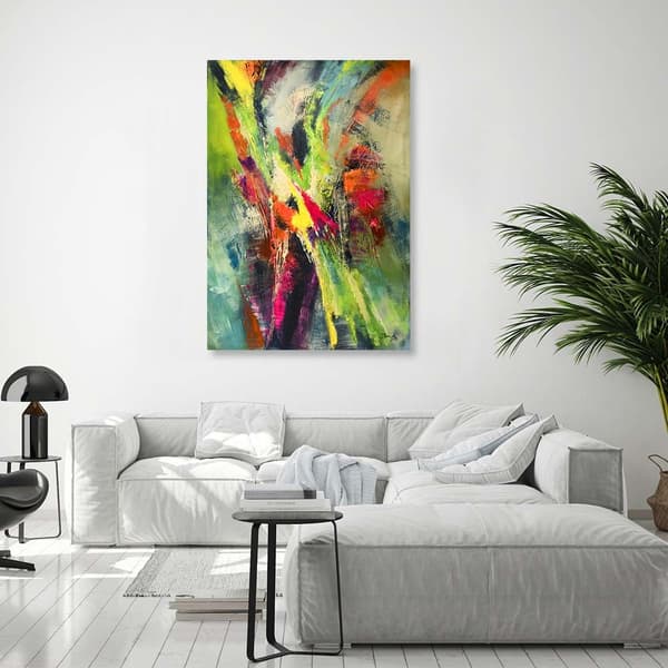 Kuva kankaalle, värikäs maalattu abstraktio - 60x90