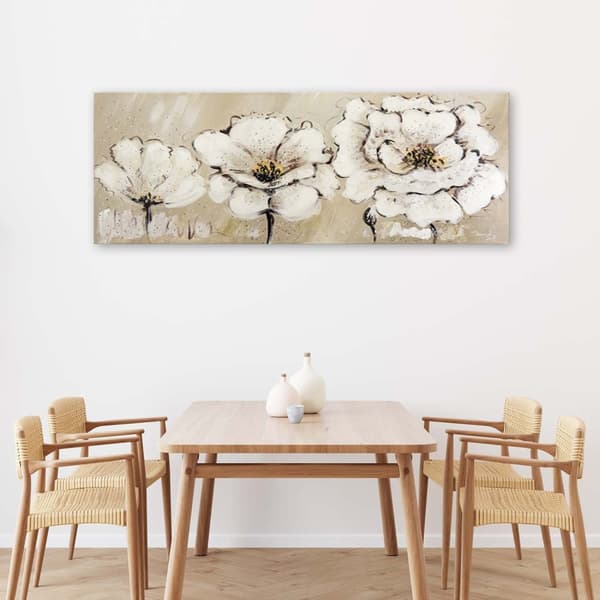 Billede, Malede boho blomster - 150x50