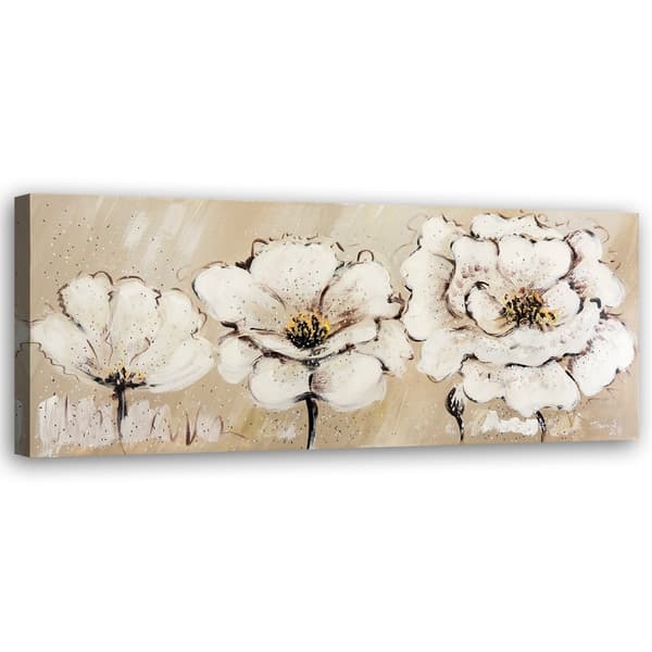 Billede, Malede boho blomster - 150x50