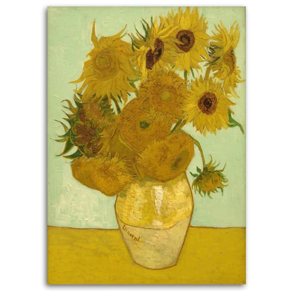 Billede på lærred, Solsikker - V. van Gogh reproduktion - 60x90