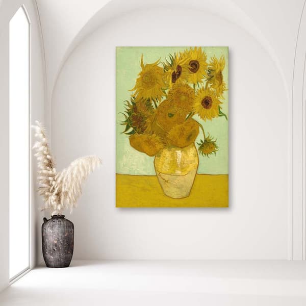 Billede på lærred, Solsikker - V. van Gogh reproduktion - 60x90