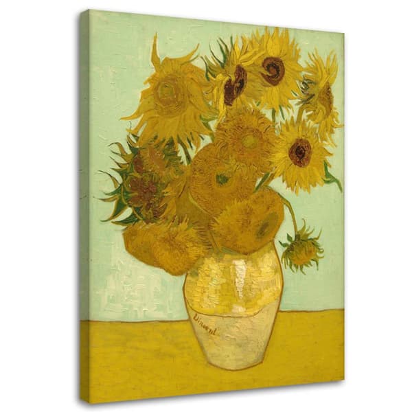 Billede på lærred, Solsikker - V. van Gogh reproduktion - 60x90