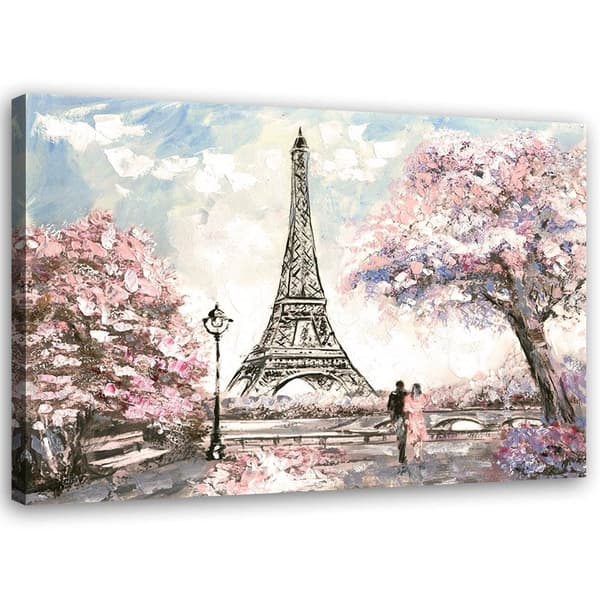 Bild på duk, Eiffeltornet Paris rosa - 120x80