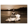 Pikkukuva 3 / 6: Kuva kankaalle, Buddha kivillä ruskea - 120x80