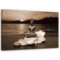 Pikkukuva 1 / 6: Kuva kankaalle, Buddha kivillä ruskea - 120x80
