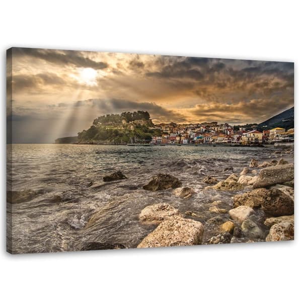 Bild på duk, havet stad landskap landskap - 100x70